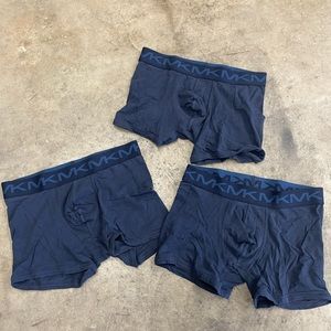 Michael Kors 3 pack cotton navy blue trunks size S